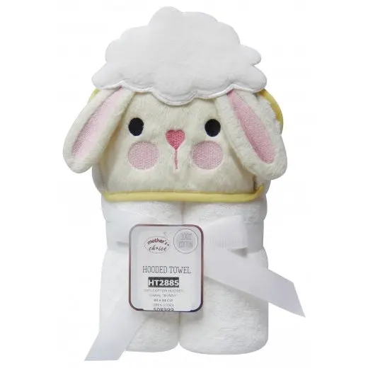 100% Organic Cotton Bunny Hooded Baby Towel 1
