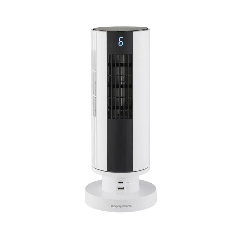 14-Inch Air Flex Tower Fan With Built-In Usb Charging Port – Pure White 1