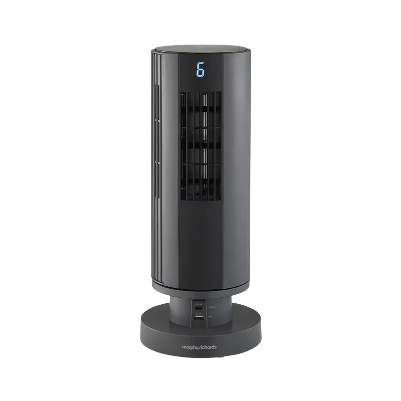 14-Inch Air Flex Tower Fan With Built-In Usb Charging Port – Slate Grey 1