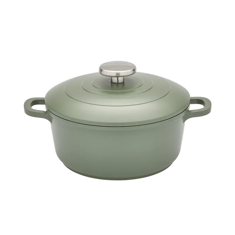 20Cm Green Cast Aluminium Casserole Dish 1