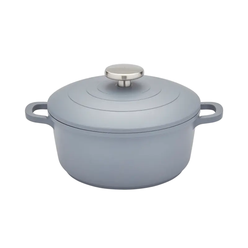 20Cm Grey Cast Aluminium Casserole Dish 1