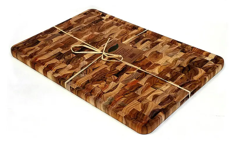 24" X 16" Premium Teak Butcher Block With Juice Channel & Grip Cutouts 1
