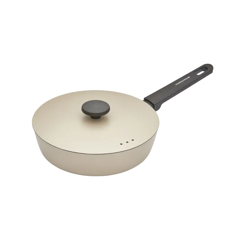 24Cm Forged Aluminum Sauté Pan In Cream White 1