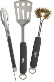 3-Piece Stainless Steel Bbq Tool Set – Ergonomic Grill Utensils Bundle 1