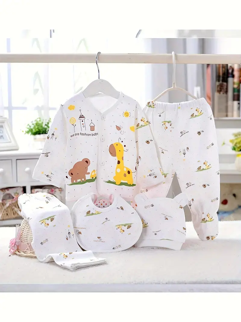 5-Piece Animal-Themed Newborn Essentials Set 1