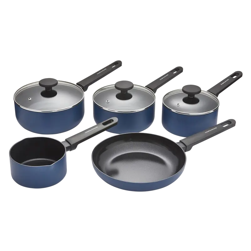 5-Piece Blue Recycled Aluminium Saucepan Set 1