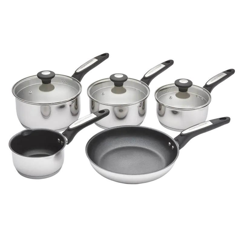 5-Piece Stainless Steel Cookware Set With Pouring Spouts 1