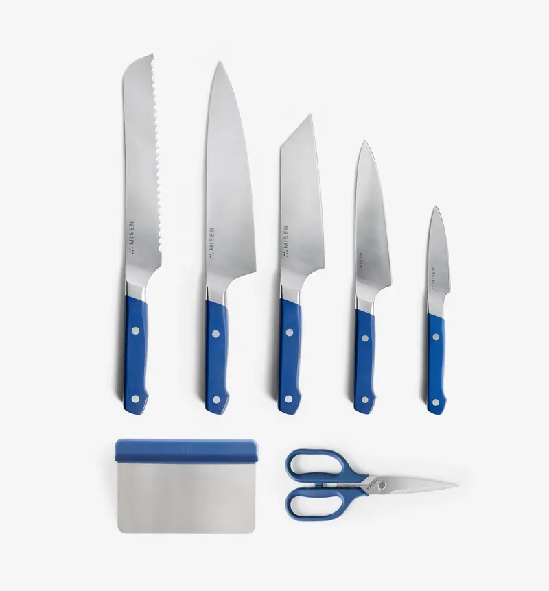 7-Piece Acuto440 Knife Set – Navy Blue Handle Style 1