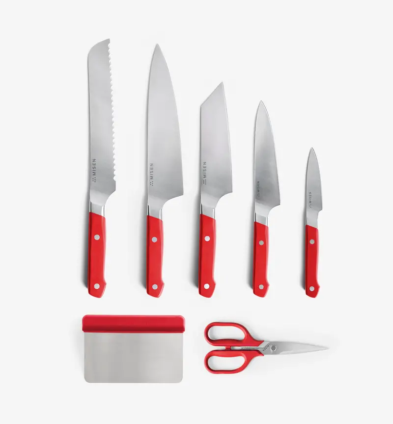 7-Piece Acuto440 Knife Set – Rich Red Handle Option 1