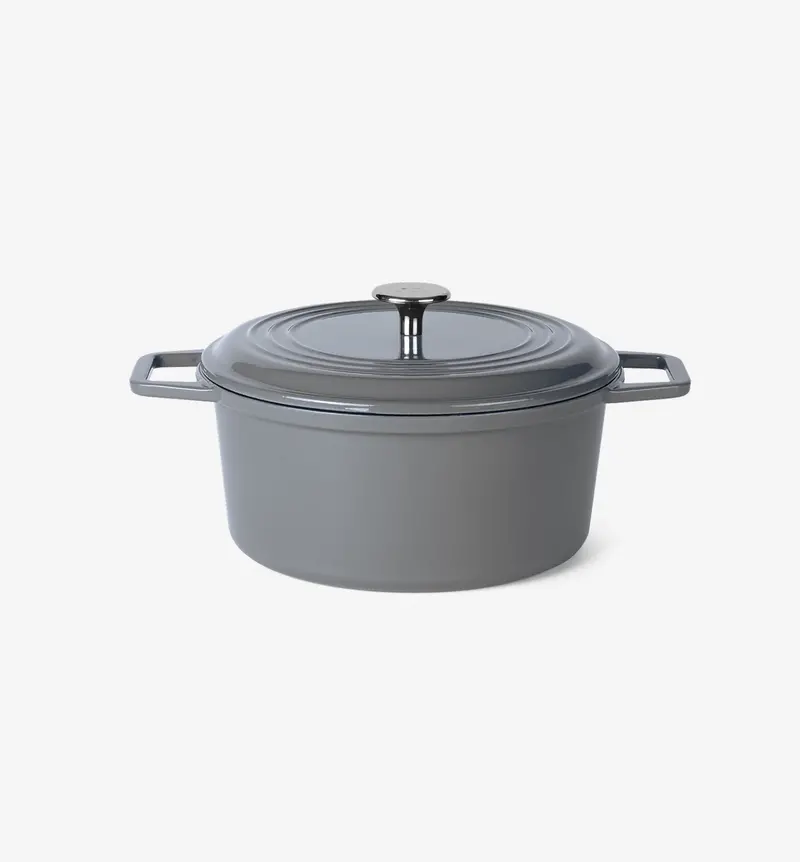 7-Quart Enamel-Coated Cast Iron Dutch Oven – Classic Gray Lid (Final Sale) 1