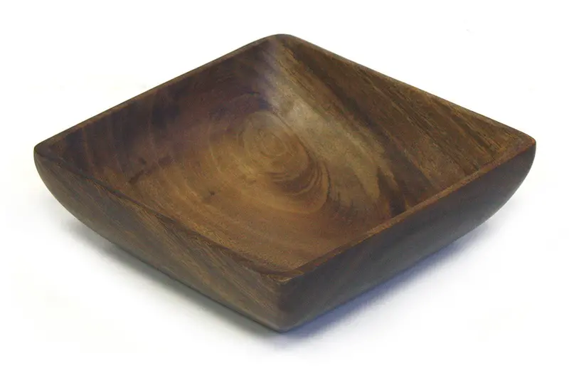9-Inch Acacia Hardwood Square Serving Bowl – Minimalist Modern Design 1