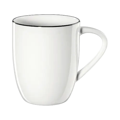 A Table Ceramic Mug – 350 Ml, Modern Black Design 1