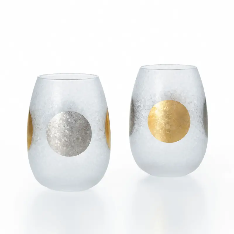 Aderia Sun-Moon Glass Tumbler Set – 10.6 Fl Oz Pair 1