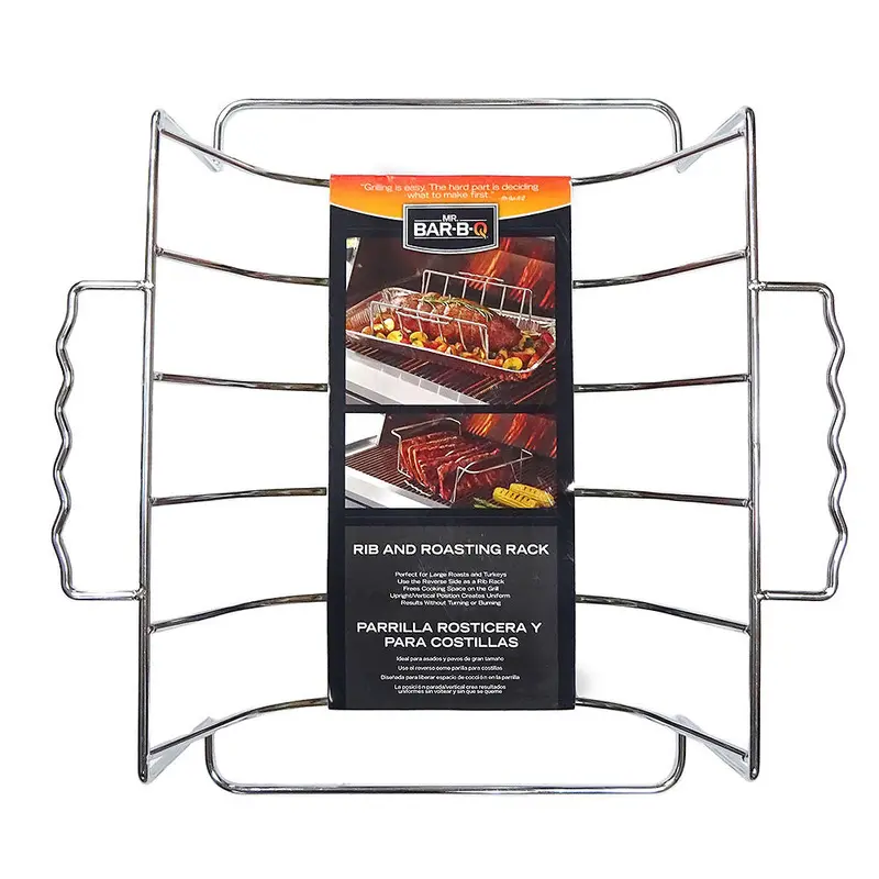 Adjustable Rib And Roasting Rack For Grills 1