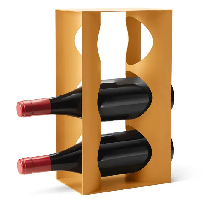 Alfredo Saffron Yellow Wall-Mounted Wine Rack 1
