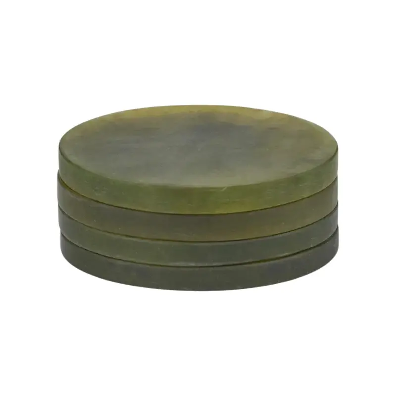 Assemble Kip Resin Coaster Set – Pesto Green, 10 Cm Round (4-Pack) 1