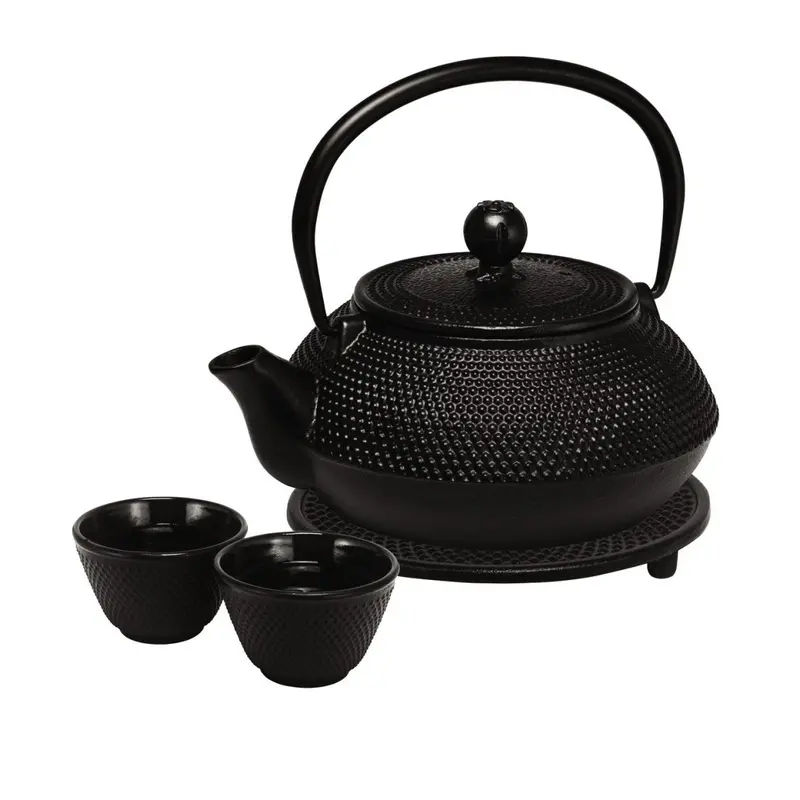 Avanti Hobnail Ceramic Teapot Set – 800Ml, Matte Black Finish 1