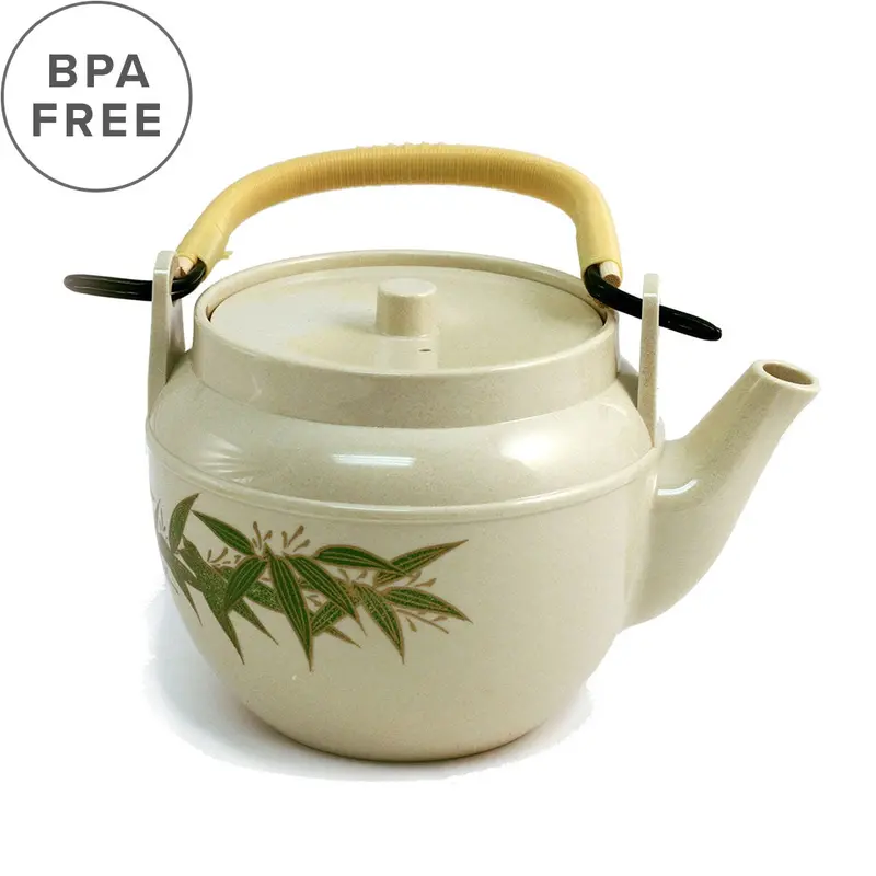Bamboo Leaf–Pattern Melamine Teapot – 34 Fl Oz, Lightweight & Durable 1