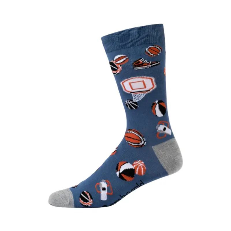 Bamboozld Basketball-Inspired Sports Socks – Blue Moisture-Wicking Pair 1