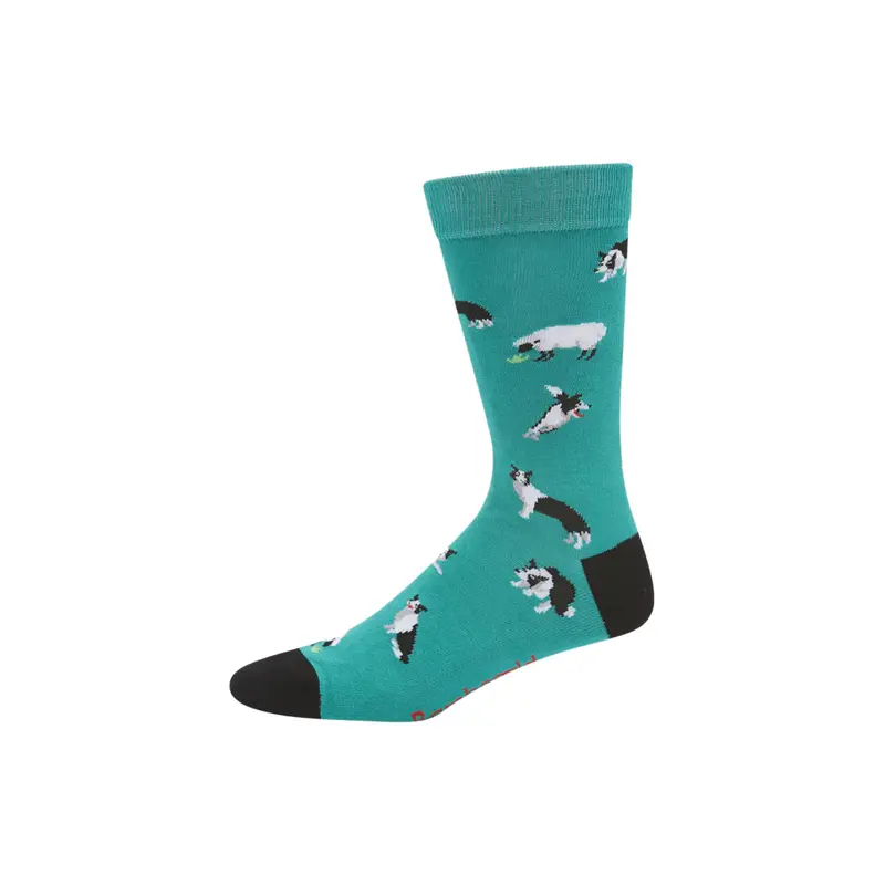 Bamboozld Border Collie Men’S Bamboo Socks – Forest Green 1