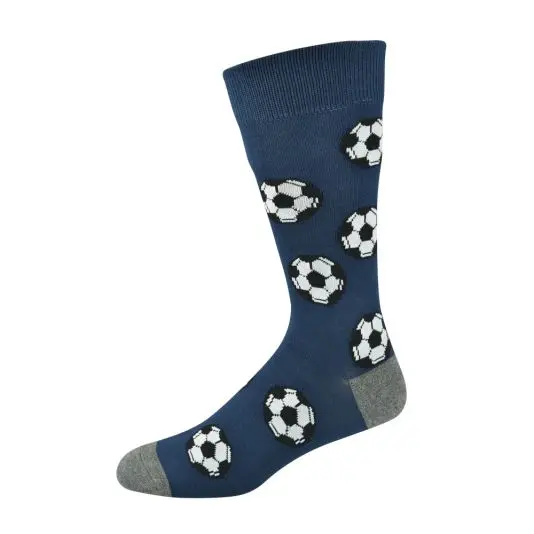 Bamboozld Soccer-Inspired Crew Socks – Navy 1