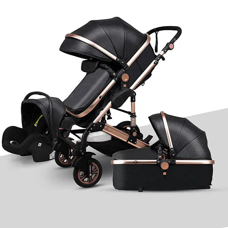 Belecoo Premium All-In-One Baby Stroller Travel System – Sleek Black Finish 1