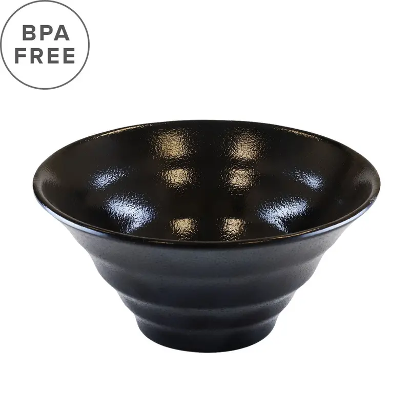Black Grainy Melamine Noodle Bowl – 57 Fl Oz, 8.7" Diameter 1