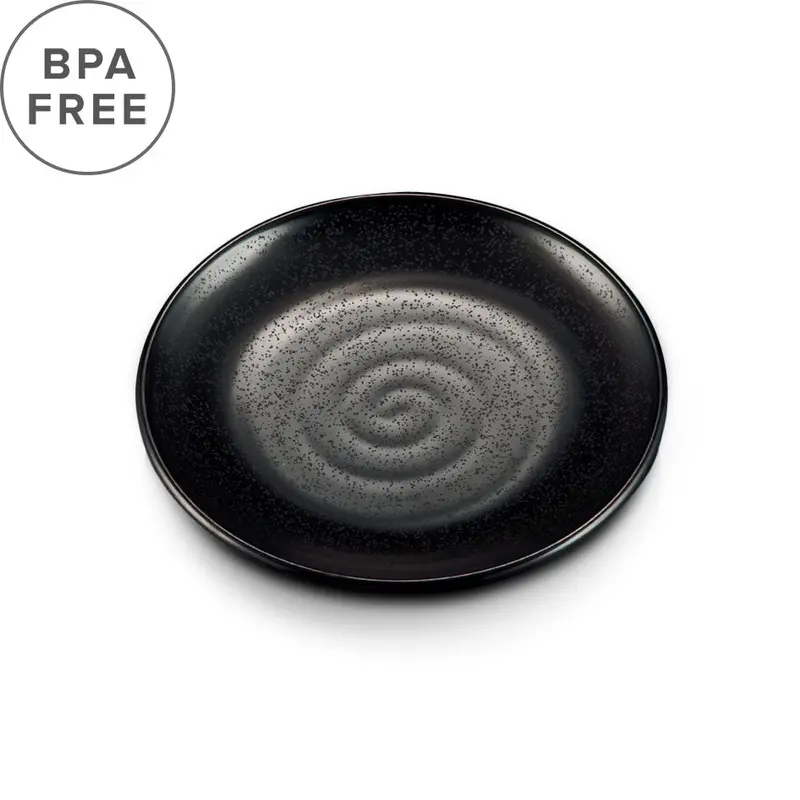 Black Grainy Melamine Salad Plate – 6.3" Diameter 1