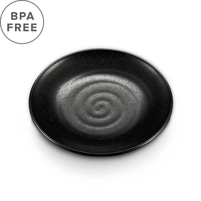 Black Grainy Melamine Salad Plate – 7.1" Diameter 1