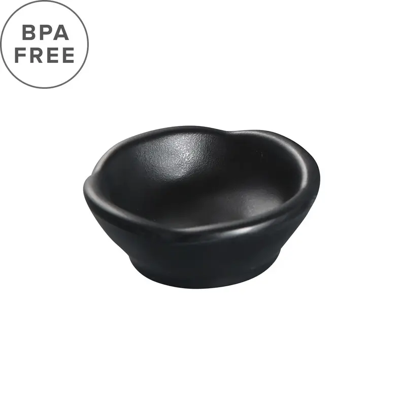 Black Matte Melamine Sauce Dish Set – 12 Pieces, 3.75" X 2.25" Each 1
