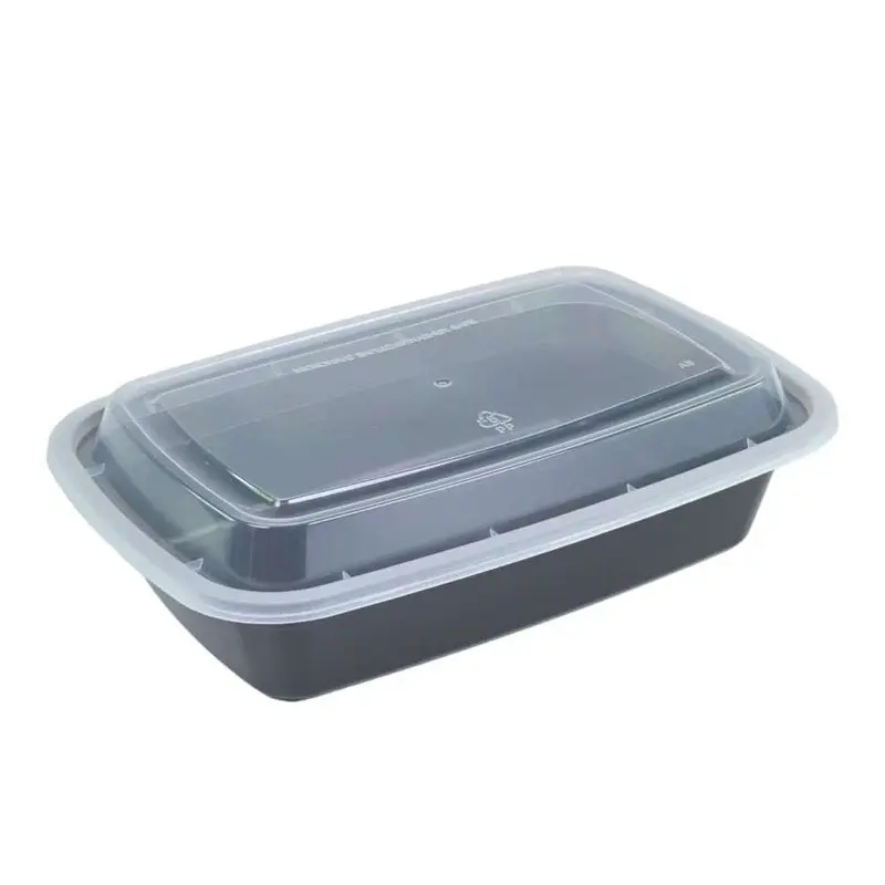 Black Polypropylene Deli Container With Transparent Lid – 5.5" × 7.9", 150 Per Case 1