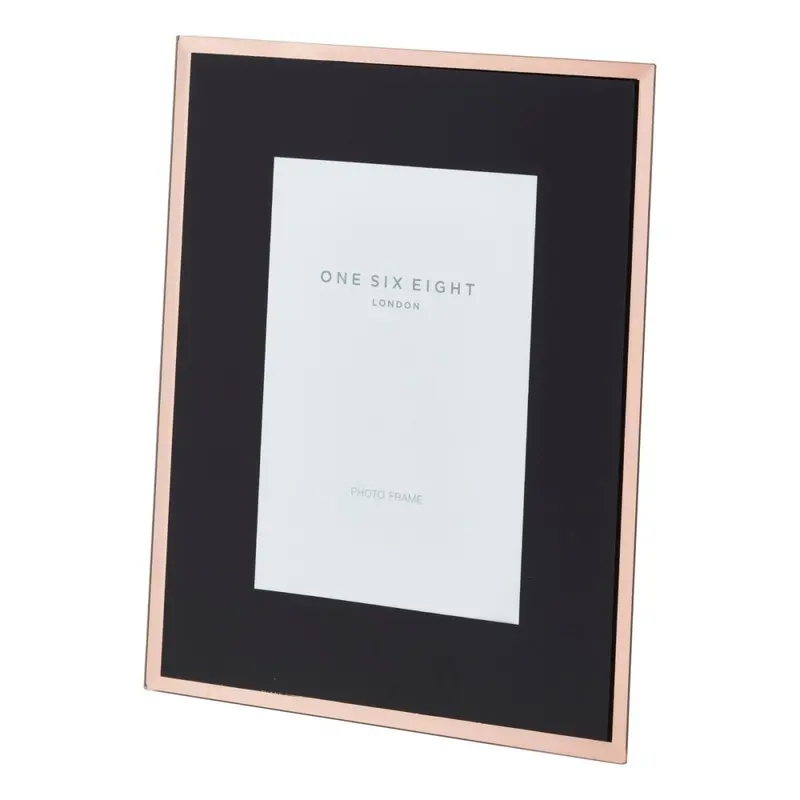 Black & Rose Gold Glass Photo Frame – 15X10Cm, One Six Eight London 1