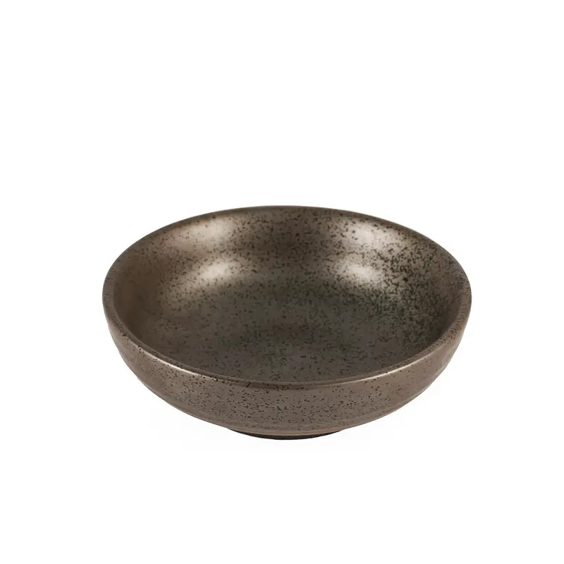 Black-Speckled Individual Salad Bowl – 9 Fl Oz / 5" Diameter, Metallic Gray Finish 1