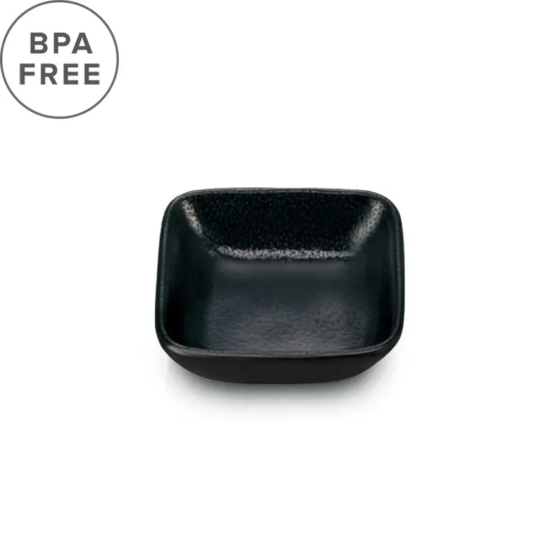 Black Textured Melamine Square Condiment Dish – 2.9" 1