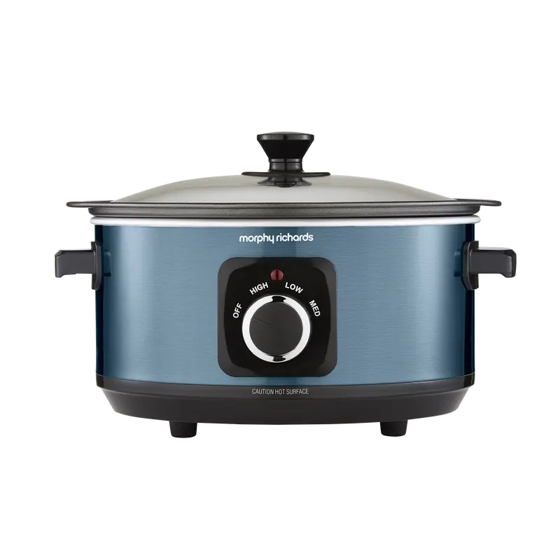 Blue 3.5L Sear & Stew Slow Cooker With Accents Design 1