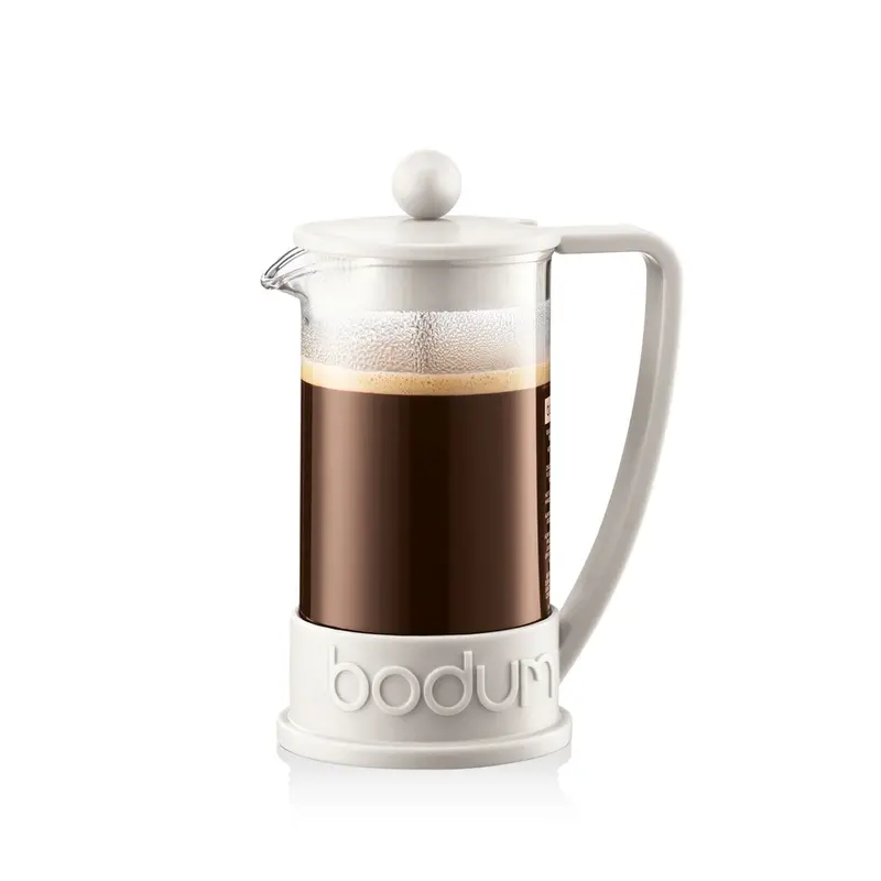 Bodum Brazil French Press – 3-Cup White Plunger Coffee Maker 1