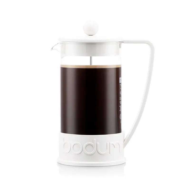 Bodum Brazil French Press – 8-Cup White Plunger Coffee Maker 1