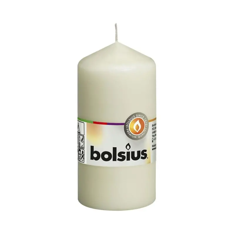 Bolsius Classic Ivory Pillar Candle – 12 × 6 Cm 1