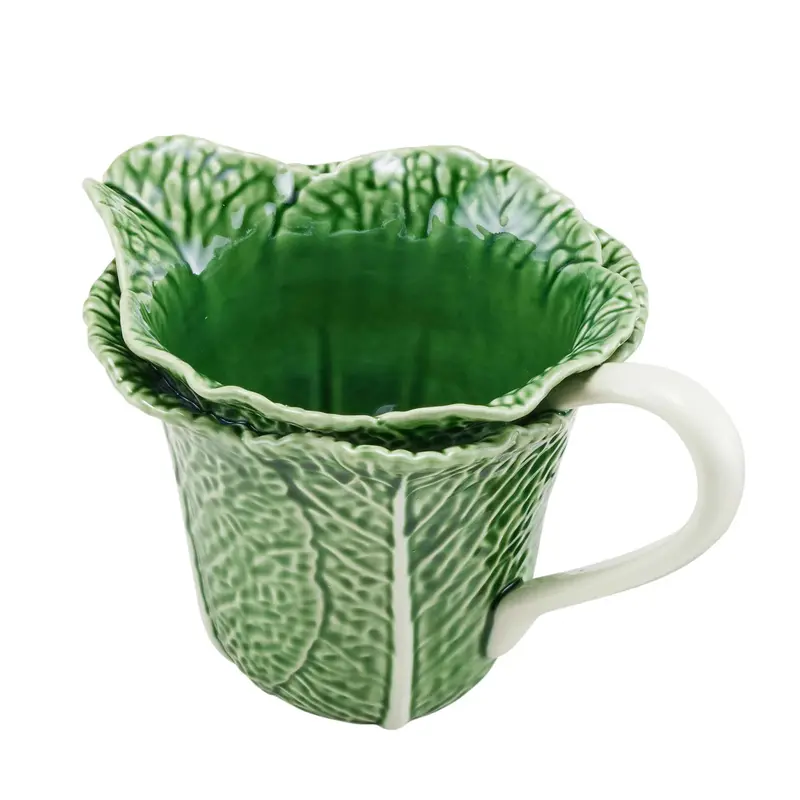 Bordallo Pinheiro Cabbage-Shaped Pitcher – Green Ceramic 1.5L Tableware 1