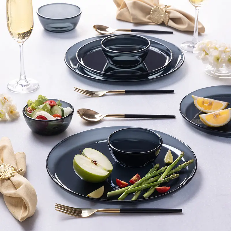 Borosil Aura Grey 20-Piece Oven-Safe Glass Dinner Set 1