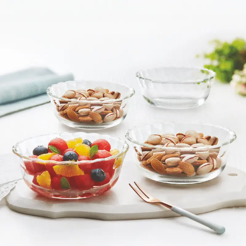 Borosil Designer 430Ml Glass Bowl Set (4-Pack) 1
