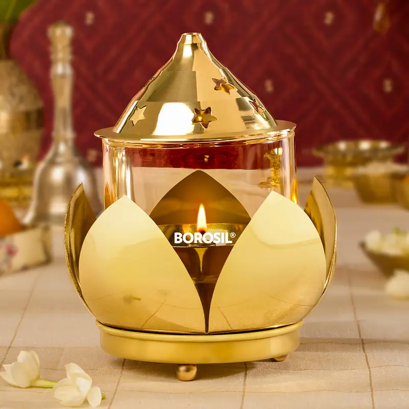 Borosil Medium Shubh Akhand Puja Diya 1