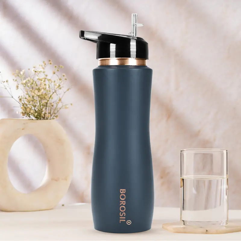 Borosil Sipper Copper Insulated Bottle – 750Ml Slate Grey 1