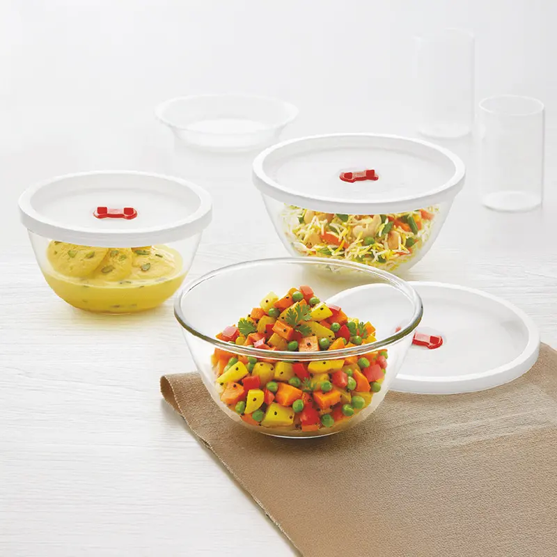 Borosil Tuff-Glass Essential Mixing & Serving Bowl Set – 5-Piece 1