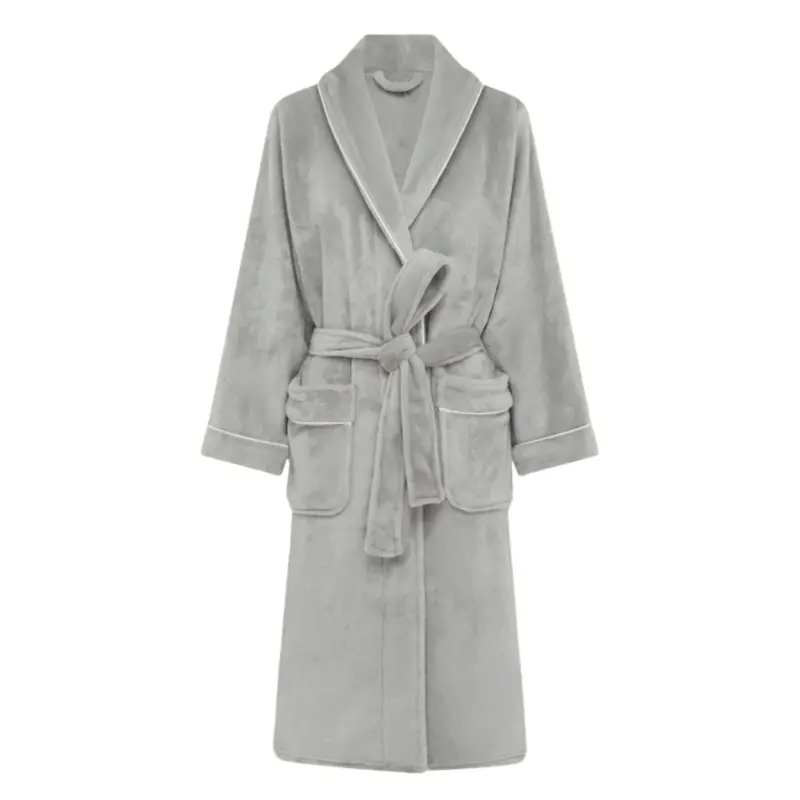 Brogo Dove Grey Piped Robe – Small/Medium 1