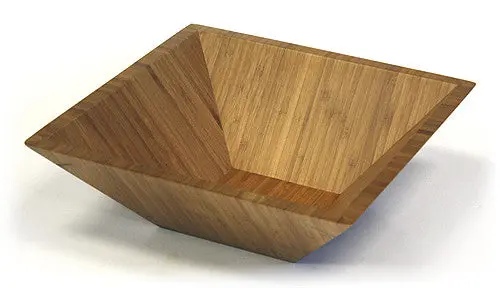 Brown Square Bamboo Bowl – 12-Inch Modern Simply Bamboo Tableware 2