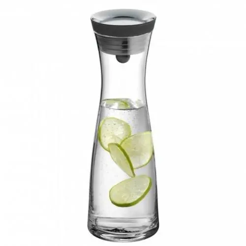 Brushed Stainless Steel Top 1L Glass Decanter 1