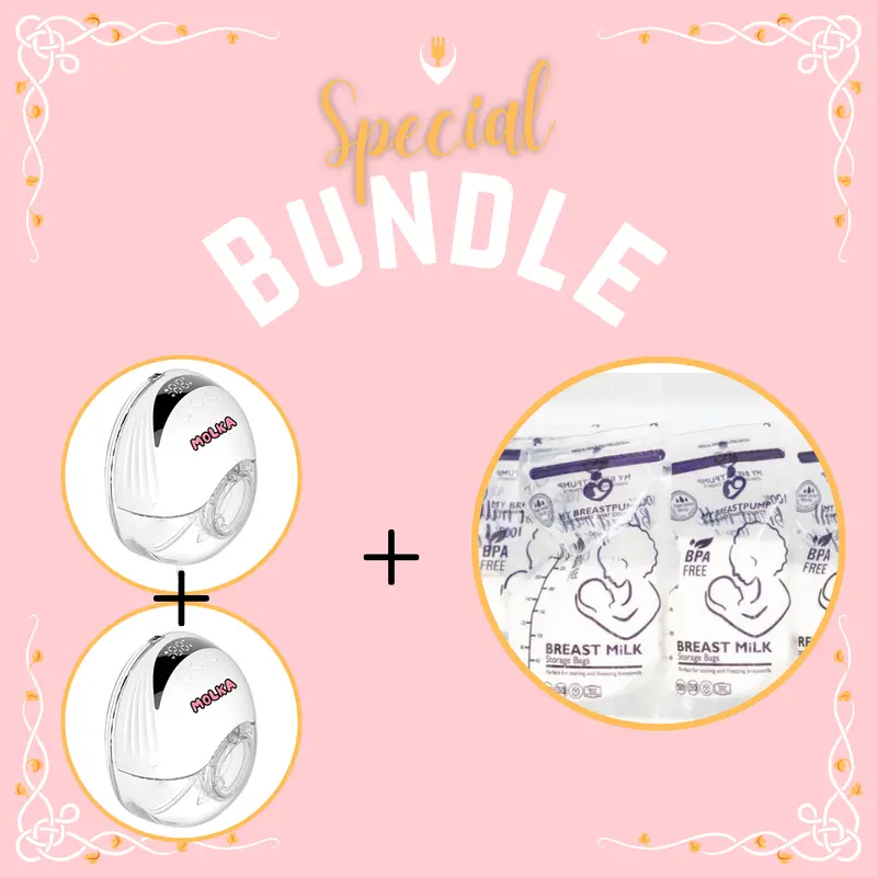 Bundle: Dual Wearable Breast Pumps + 30-Pack Milk Storage Bags 1