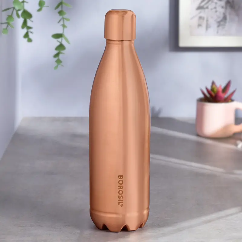 Canvas Plain Copper Water Bottle – Handcrafted Metallic Finish 1