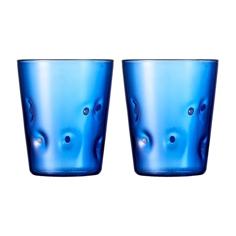 Casero Dot Pattern Blue Tumblers – Set Of 2 (370Ml Each) 1